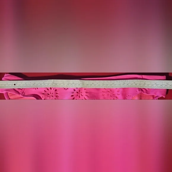 OP Raspberry Ruched Laser Cut Out Bikini Bottoms - Picture 6 of 7